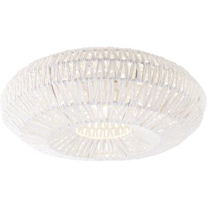 QAZQA Retro Ceiling Light White Rope Round - Lina QAZQA Retro Ceiling Light White Rope Round - Lina