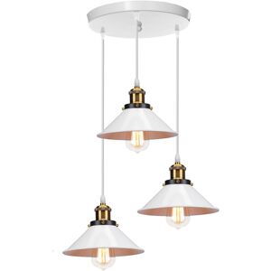 NORCKS Retro Ceiling Lights 3 Lights Industrial 22CM Pendant Light Creative Chandelier For Dining Room Living Room Bar Balcony White NORCKS Retro Ceiling Lights 3 Lights Industrial 22CM Pendant Light Creative Chandelier For Dining Room Living Room Bar Balcony White