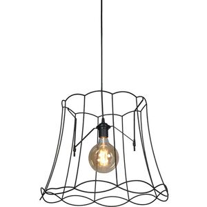 QAZQA Retro Pendant Light Black 50 cm - Granny Frame QAZQA Retro Pendant Light Black 50 cm - Granny Frame