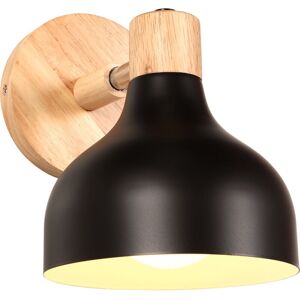 NORCKS Retro Indoor Wall Light Wood Metal Wall Lamp E27 Vintage Adjustable Wall Sconce For Living Room Bedroom Bathroom (Black) NORCKS Retro Indoor Wall Light Wood Metal Wall Lamp E27 Vintage Adjustable Wall Sconce For Living Room Bedroom Bathroom (Black)