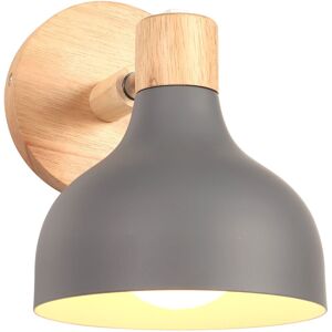 NORCKS Retro Indoor Wall Light Wood Metal Wall Lamp E27 Vintage Adjustable Wall Sconce For Living Room Bedroom Bathroom (Grey) NORCKS Retro Indoor Wall Light Wood Metal Wall Lamp E27 Vintage Adjustable Wall Sconce For Living Room Bedroom Bathroom (Grey)