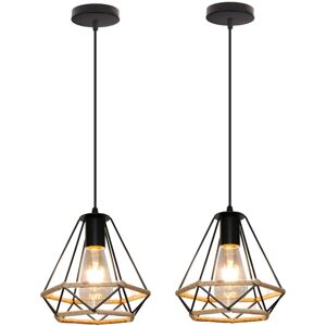 NORCKS Retro Industrial Chandelier Hemp Rope Diamond Ceiling Light Black Nostalgia Classic Pendant Light 20CM For Bedroom (2X) NORCKS Retro Industrial Chandelier Hemp Rope Diamond Ceiling Light Black Nostalgia Classic Pendant Light 20CM For Bedroom (2X)