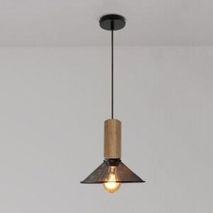 WOTTES Industrial Vintage Pendant Light Metal Wooden Ceiling Lamp Adjustable Hanging Lamp Indoor Chandelier Ø21.5CM WOTTES Industrial Vintage Pendant Light Metal Wooden Ceiling Lamp Adjustable Hanging Lamp Indoor Chandelier Ø21.5CM