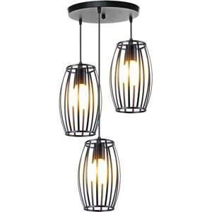 Norcks - Retro Industrial Pendant Lights 3 Heads Vintage Chandelier Metal Hanging Lamp For Bedroom,Living Room,Dining Room,Kitchen Black Norcks - Retro Industrial Pendant Lights 3 Heads Vintage Chandelier Metal Hanging Lamp For Bedroom,Living Room,Dining Room,Kitchen Black