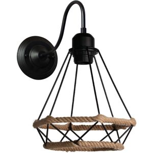 NORCKS Retro Industrial Wall Sconce Hemp Rope Wall Light Ø20CM Diamond Vintage Wall Lamp For Office Cafe Living Room Bar Black NORCKS Retro Industrial Wall Sconce Hemp Rope Wall Light Ø20CM Diamond Vintage Wall Lamp For Office Cafe Living Room Bar Black