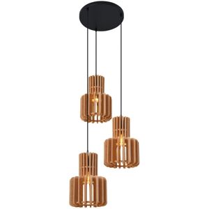 QAZQA Retro Pendant Lamp Black with Orange 3-Lights - Felt QAZQA Retro Pendant Lamp Black with Orange 3-Lights - Felt