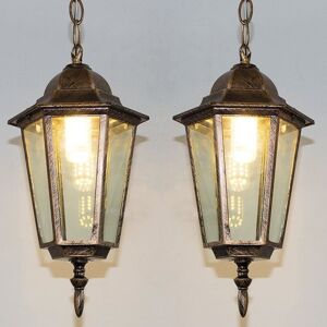 WOTTES Retro Pendant Light Antique Glass Ceiling Hanging Light Shade Indoor Outdoor Chandelier Bronze Ø17.5CM 2Pcs WOTTES Retro Pendant Light Antique Glass Ceiling Hanging Light Shade Indoor Outdoor Chandelier Bronze Ø17.5CM 2Pcs