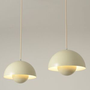 WOTTES Modern Pendant Light Metal Ceiling Lamp Indoor Hanging Lamp Adjustable Chandelier Off White Lampshade Ø23CM 2Pcs WOTTES Modern Pendant Light Metal Ceiling Lamp Indoor Hanging Lamp Adjustable Chandelier Off White Lampshade Ø23CM 2Pcs