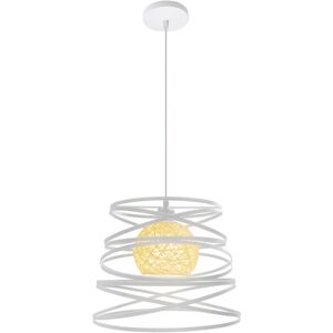 NORCKS Retro Pendant Light Vintage Ceiling Light Creative Metal Chandelier Lamp E27 Light For Home Office Hotel Bar Restaurant, White NORCKS Retro Pendant Light Vintage Ceiling Light Creative Metal Chandelier Lamp E27 Light For Home Office Hotel Bar Restaurant, White