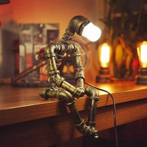 AOUGO Retro Robot Lamp Industrial Desk Lamp Iron Pipe Bedside Lamp Bedroom Study Creative Nostalgia Robot Lamp Iron Attic Lamp Table Lamp,Compatible with AOUGO Retro Robot Lamp Industrial Desk Lamp Iron Pipe Bedside Lamp Bedroom Study Creative Nostalgia Robot Lamp Iron Attic Lamp Table Lamp,Compatible with