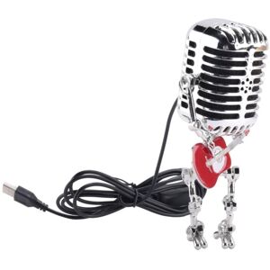 TLILY Retro Style Vintage Microphone Robot Desk Lamp, Touch Dimmer Lamp Table Red TLILY Retro Style Vintage Microphone Robot Desk Lamp, Touch Dimmer Lamp Table Red