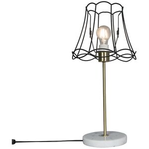 QAZQA Retro Table Lamp Brass with Granny Frame Black 25 cm - Kaso QAZQA Retro Table Lamp Brass with Granny Frame Black 25 cm - Kaso