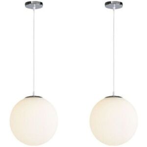 Wottes - Modern Pendant Lights Glass Globe Ceiling Lamp Adjustable Hanging Lamp for Kitchen Island Bedroom Hallway Ø25CM 2Pcs Wottes - Modern Pendant Lights Glass Globe Ceiling Lamp Adjustable Hanging Lamp for Kitchen Island Bedroom Hallway Ø25CM 2Pcs