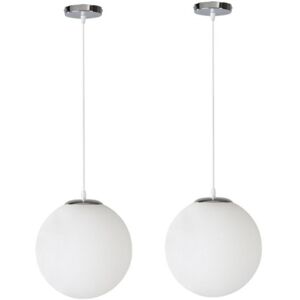 WOTTES Modern Pendant Lights Glass Globe Ceiling Lamp Adjustable Hanging Lamp for Kitchen Island Bedroom Hallway Ø20CM 2Pcs WOTTES Modern Pendant Lights Glass Globe Ceiling Lamp Adjustable Hanging Lamp for Kitchen Island Bedroom Hallway Ø20CM 2Pcs