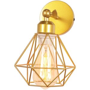 NORCKS Retro Wall Light Modern Wall Lamp E27 Adjustable Angle (Gold) Metal Cage Wall Sconce Indoor Lighting NORCKS Retro Wall Light Modern Wall Lamp E27 Adjustable Angle (Gold) Metal Cage Wall Sconce Indoor Lighting