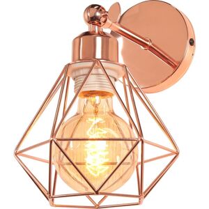 NORCKS Retro Wall Light Modern Wall Lamp E27 Adjustable Angle (Rose Gold) Metal Cage Wall Sconce Indoor Lighting NORCKS Retro Wall Light Modern Wall Lamp E27 Adjustable Angle (Rose Gold) Metal Cage Wall Sconce Indoor Lighting