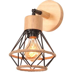 NORCKS Retro Wall Lights Black Vintage Wood Wall Lamp Modern Wall Light Minimalist Indoor Wall Sconce E27 NORCKS Retro Wall Lights Black Vintage Wood Wall Lamp Modern Wall Light Minimalist Indoor Wall Sconce E27