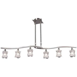 Diyas - Inspired Clearance - Rosa Del Desierto Telescopic Linear Pendant Line 6 Light G9, Satin Nickel Diyas - Inspired Clearance - Rosa Del Desierto Telescopic Linear Pendant Line 6 Light G9, Satin Nickel