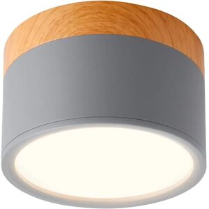 Tinor - Round Surface Mounted Ceiling Spotlight led Scrub Gray Warm White Aluminum Ceiling Light 5W Ø90mm 230V 3000K for Hallway Bedroom Dining Room Tinor - Round Surface Mounted Ceiling Spotlight led Scrub Gray Warm White Aluminum Ceiling Light 5W Ø90mm 230V 3000K for Hallway Bedroom Dining Room