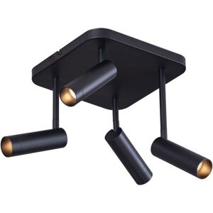 QAZQA Rounded Ceiling Spotlight Black GU10 35mm 4-Lights Rotatable and Tiltable - Kate QAZQA Rounded Ceiling Spotlight Black GU10 35mm 4-Lights Rotatable and Tiltable - Kate