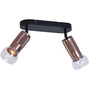 QAZQA Rounded Ceiling Spotlight Dark Bronze 2-Lights Adjustable - Veerle QAZQA Rounded Ceiling Spotlight Dark Bronze 2-Lights Adjustable - Veerle