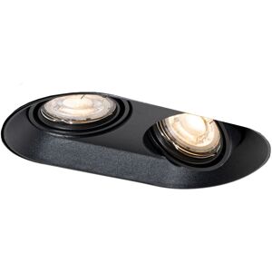 QAZQA Rounded Recessed Spotlight Black GU10 50mm 2-Light - Hubs QAZQA Rounded Recessed Spotlight Black GU10 50mm 2-Light - Hubs
