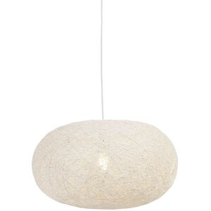 QAZQA Rustic Pendant Lamp White 50cm - Corda Flat QAZQA Rustic Pendant Lamp White 50cm - Corda Flat