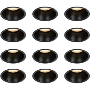 QAZQA Set of 12 Black Recessed Spotlights GU10 50mm IP44 - Dept QAZQA Set of 12 Black Recessed Spotlights GU10 50mm IP44 - Dept