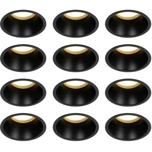 QAZQA Set of 12 Recessed Spotlights Black GU10 70mm IP44 - Dept QAZQA Set of 12 Recessed Spotlights Black GU10 70mm IP44 - Dept