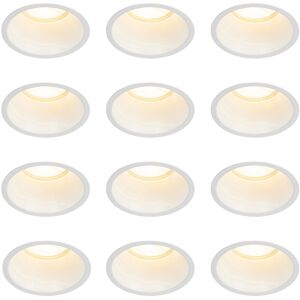 QAZQA Set of 12 Recessed Spotlights White GU10 70mm IP44 - Dept QAZQA Set of 12 Recessed Spotlights White GU10 70mm IP44 - Dept