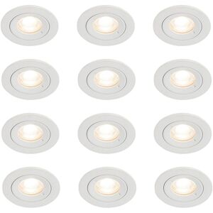 QAZQA Set of 12 Recessed Spotlights White Round GU10 50mm IP44 - Xena QAZQA Set of 12 Recessed Spotlights White Round GU10 50mm IP44 - Xena