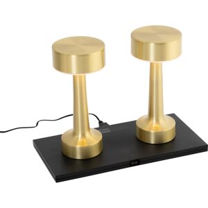 Qazqa Moderno Set de 2 lámparas de mesa recargables doradas rgbw - Isobel - Table Lamp Set Qazqa Moderno Set de 2 lámparas de mesa recargables doradas rgbw - Isobel - Table Lamp Set