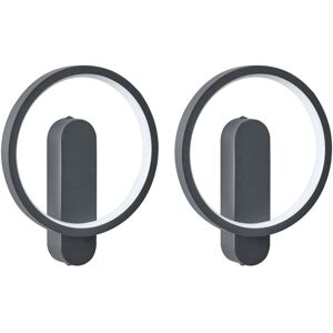 BELIANI Set of 2 Wall Lamps BLIES LED Metal Black BELIANI Set of 2 Wall Lamps BLIES LED Metal Black