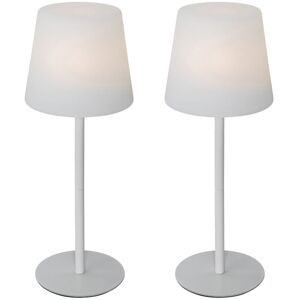 Qazqa White Rechargeable Table Lamp - Modern, 40cm, IP54 Qazqa White Rechargeable Table Lamp - Modern, 40cm, IP54