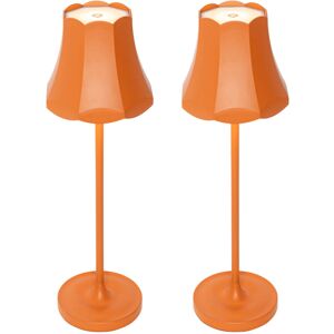 Qazqa Granny Set of 2 Orange Retro Vintage Rechargeable Table Lamps - Indoor/Outdoor Qazqa Granny Set of 2 Orange Retro Vintage Rechargeable Table Lamps - Indoor/Outdoor