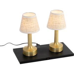 Qazqa Moderno Beige RGBW Rechargeable Table Lamp Set - Moderno - Table Lamps Qazqa Moderno Beige RGBW Rechargeable Table Lamp Set - Moderno - Table Lamps