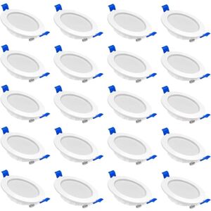 TINOR Set of 20 Flat led Recessed Spotlights 5W 230V Aluminum Mini Recessed Ceiling Spot Light for Bathroom, Living Room, Bedroom and Kitchen - 20x5W Cold TINOR Set of 20 Flat led Recessed Spotlights 5W 230V Aluminum Mini Recessed Ceiling Spot Light for Bathroom, Living Room, Bedroom and Kitchen - 20x5W Cold