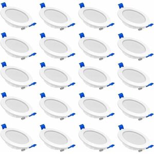 DEWDAT Set of 20 Flat led Recessed Spotlights 5W 230V Aluminum Mini Recessed Ceiling Spot Light for Bathroom, Living Room, Bedroom and Kitchen - 20x5W Cold DEWDAT Set of 20 Flat led Recessed Spotlights 5W 230V Aluminum Mini Recessed Ceiling Spot Light for Bathroom, Living Room, Bedroom and Kitchen - 20x5W Cold