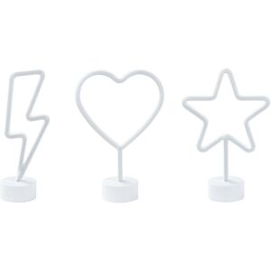 Beliani Set of 3 LED Neon Signs Multicolour - LED Neon Signs Beliani Set of 3 LED Neon Signs Multicolour - LED Neon Signs