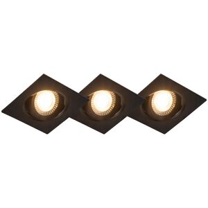 QAZQA Set of 3 Recessed Spotlights Black Incl. led 3-Step Dimmable - Miu QAZQA Set of 3 Recessed Spotlights Black Incl. led 3-Step Dimmable - Miu