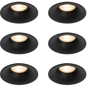 QAZQA Set of 6 Black Recessed Spotlights GU10 50mm - Gijs QAZQA Set of 6 Black Recessed Spotlights GU10 50mm - Gijs