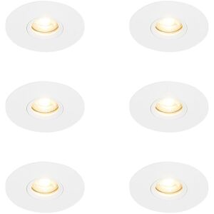 QAZQA Set of 6 Modern Recessed Spotlight White 12 cm - Buco QAZQA Set of 6 Modern Recessed Spotlight White 12 cm - Buco