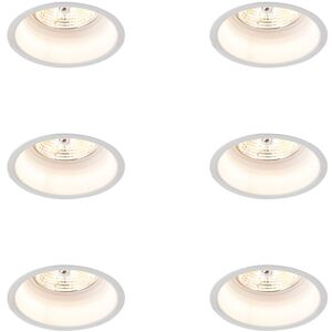 Qazqa White 6 Pack Recessed Spotlights - Modern, Adjustable, 50W Qazqa White 6 Pack Recessed Spotlights - Modern, Adjustable, 50W