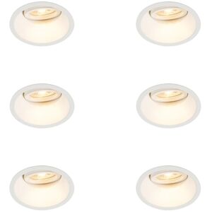 QAZQA Set of 6 Recessed Spotlight White Rotatable and Tiltable - Alloy QAZQA Set of 6 Recessed Spotlight White Rotatable and Tiltable - Alloy