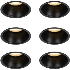 QAZQA Set of 6 Recessed Spotlights Black GU10 50mm IP44 - Dept QAZQA Set of 6 Recessed Spotlights Black GU10 50mm IP44 - Dept