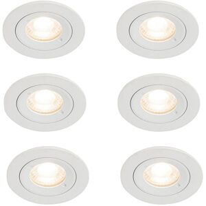 QAZQA Set of 6 Recessed Spotlights White Round GU10 50mm IP44 - Xena QAZQA Set of 6 Recessed Spotlights White Round GU10 50mm IP44 - Xena