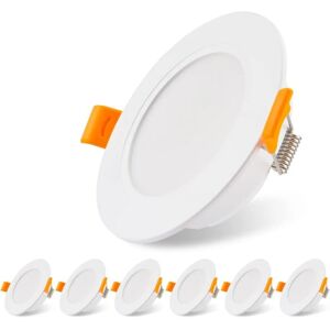 TINOR Set of 6 Ultra Flat LED Recessed Spotlights 230V 5W, Recessed Ceiling Light, 3000K LED Spotlight, Ceiling Spotlight, for Bathroom, Living Room, TINOR Set of 6 Ultra Flat LED Recessed Spotlights 230V 5W, Recessed Ceiling Light, 3000K LED Spotlight, Ceiling Spotlight, for Bathroom, Living Room,