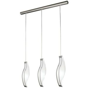 DIYAS Inspired Clearance - Sintesys Linear Pendant 3 Drop E27 3 Light E27 Bar, Polished Chrome/White Acrylic, cfl Lamps included DIYAS Inspired Clearance - Sintesys Linear Pendant 3 Drop E27 3 Light E27 Bar, Polished Chrome/White Acrylic, cfl Lamps included