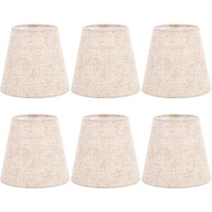 TLILY Small Lamp Shade Clip on Bulb Set of 6 for Candelabra Bulbs, Barrel Fabric Lampshade Table Chandelier Wall TLILY Small Lamp Shade Clip on Bulb Set of 6 for Candelabra Bulbs, Barrel Fabric Lampshade Table Chandelier Wall