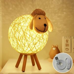 Dhklfa - Small led Night Light, Sheep Rattan Bedside Lamp, Kids Projector Night Light, led Night Lamp for Bedroom, Baby Room, Living Room, Gift, Push Dhklfa - Small led Night Light, Sheep Rattan Bedside Lamp, Kids Projector Night Light, led Night Lamp for Bedroom, Baby Room, Living Room, Gift, Push